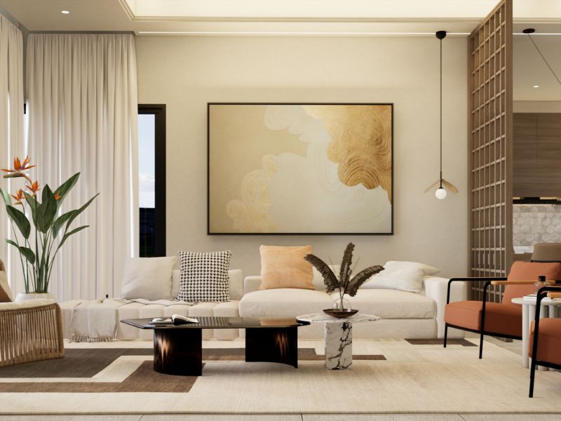interior con acabado de lujo